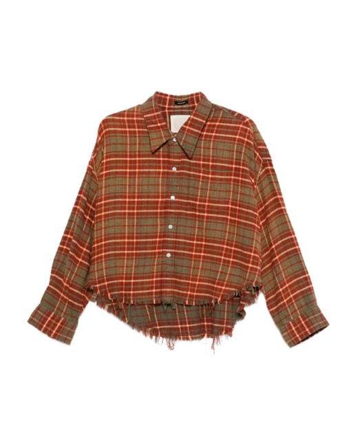 R13 チェック シャツ Brown