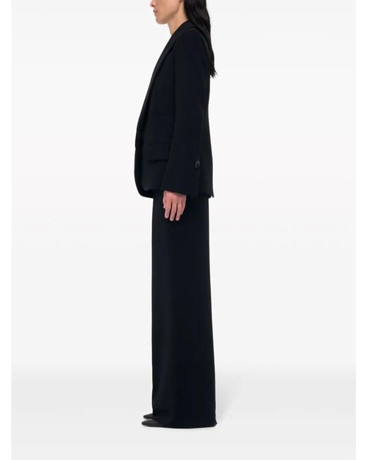 Another Tomorrow Black Single-Breasted Blazer