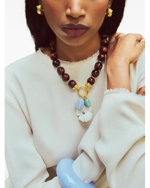 Lizzie Fortunato Metallic Stone-Embellished Hoop Earrings