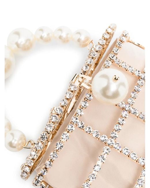 Rosantica White Holli Faux Pearl-Embellished Mini Bag