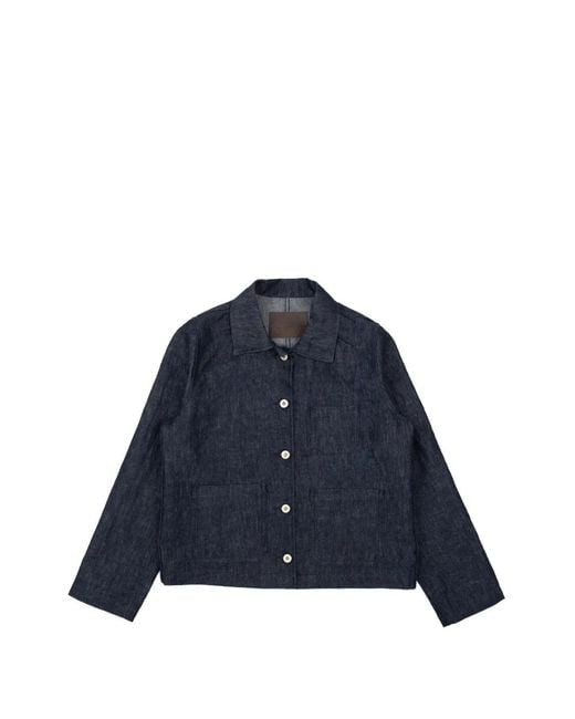 Naked & Famous Blue Gracie Button-Up Jacket