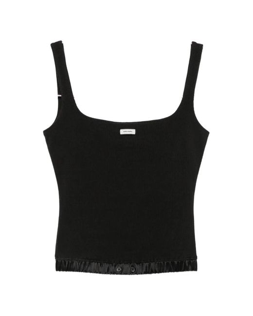 Entire studios Black Logo-Patch Top