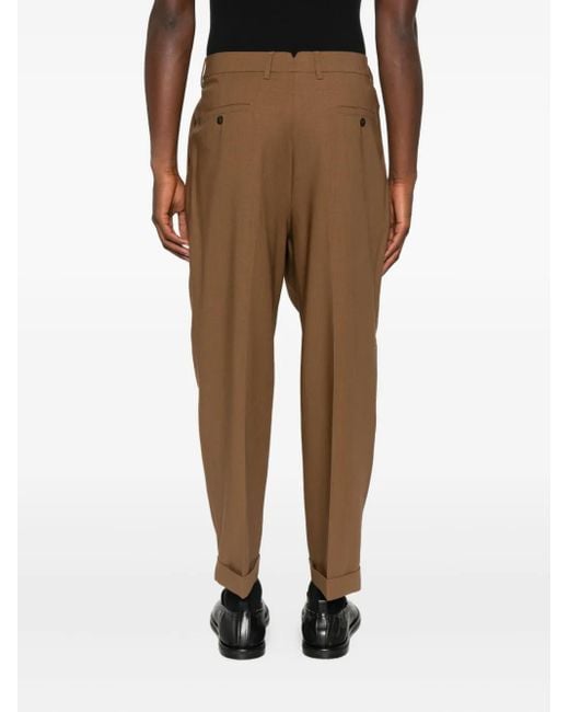 AMI Geplooide Broek in het Natural voor heren