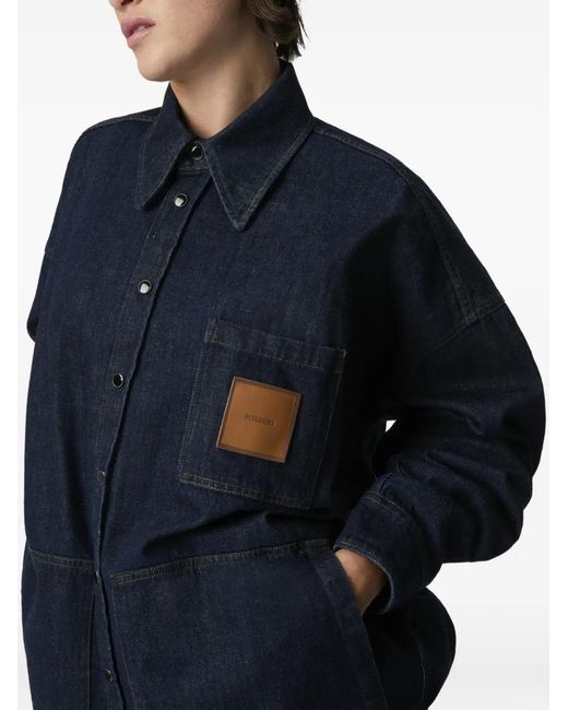 Missoni Blue Logo-Patch Chest-Pocket Shirt