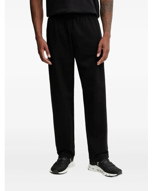 EA7 Black Elasticated-Waistband Track Pants for men
