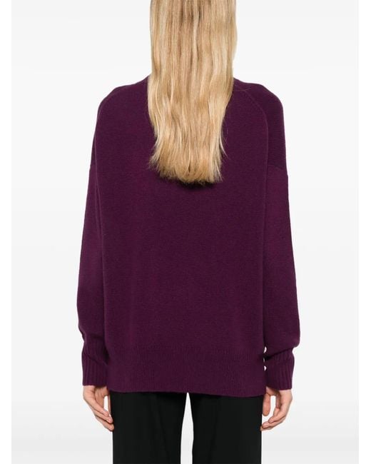 Pull À Bords Côtelés Allude en coloris Purple
