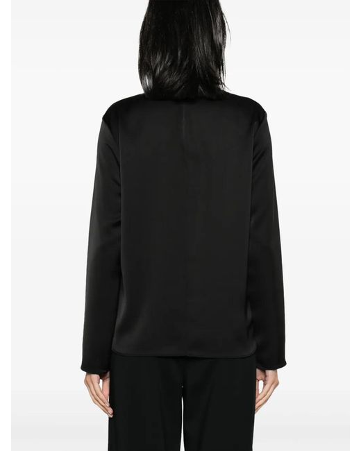 Emporio Armani Black Pointed High-Neck Blouse