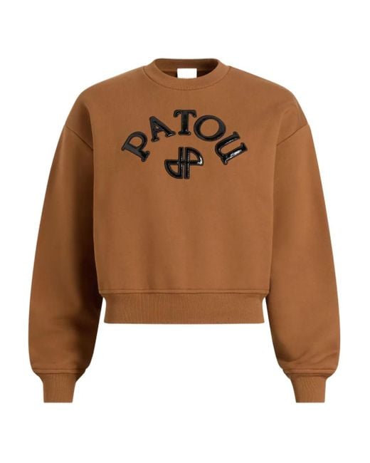 Patou Brown Fleecepullover Mit Logo-Applikation