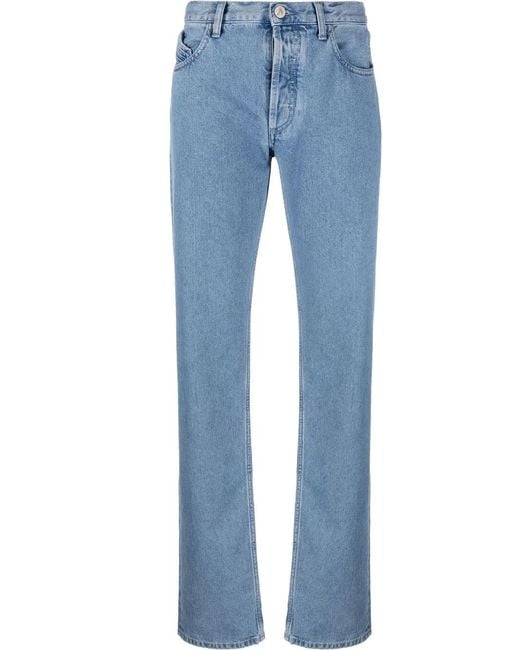 The Attico Blue Straight-leg Boyfriend Jeans