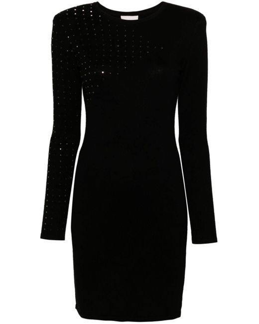 Liu Jo Black Crystal-embellished Knitted Dress