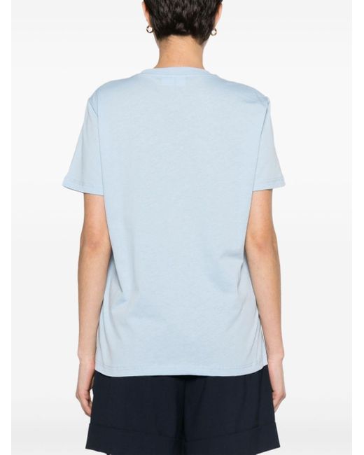 Camiseta con logo estampado Ganni de color Blue