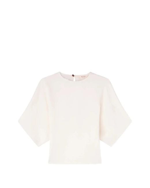 RETORI White Keyhole-Back Satin Top