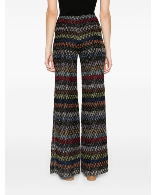 Missoni Black Embroidered Open-knit Trousers