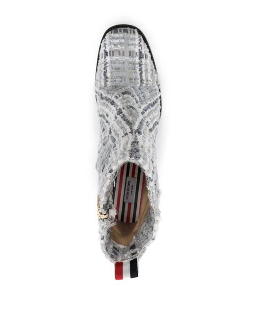 Thom Browne White Tweed 75Mm Ankle Boots