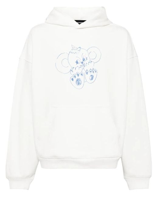 Sudadera con capucha y monstruo estampado we11done de color White