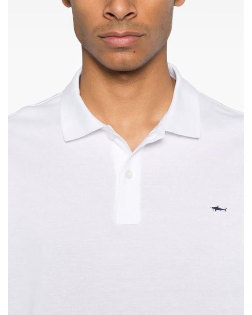 Polo À Patch Logo Paul & Shark pour homme en coloris White
