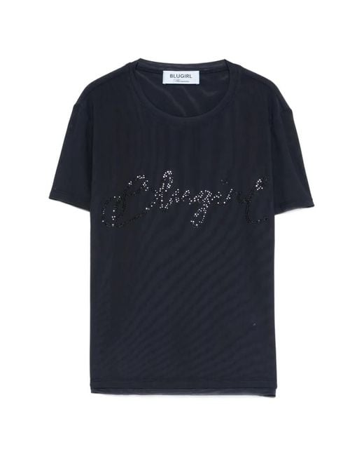 Blugirl Blumarine Blue Crystal-Embellishment T-Shirt