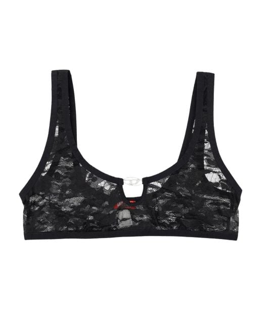 DIESEL Black Camouflage-Spitzen-Bralette Mit Oval D-Plakette