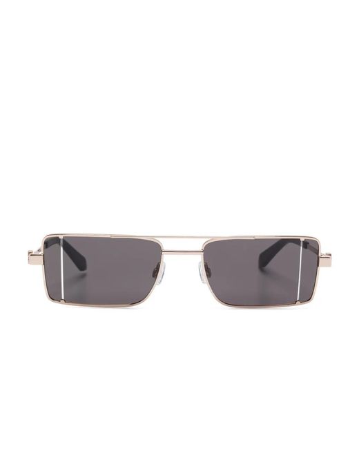 Off-White c/o Virgil Abloh Gray Rectangle-Frame Sunglasses