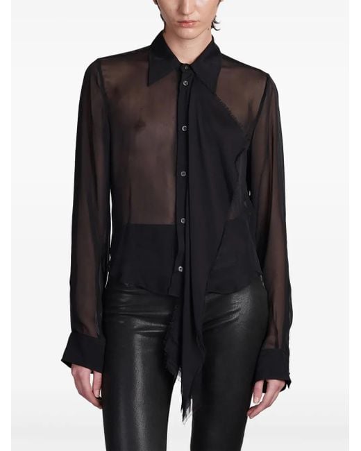 Ann Demeulemeester Thyrvi シルクシャツ Black