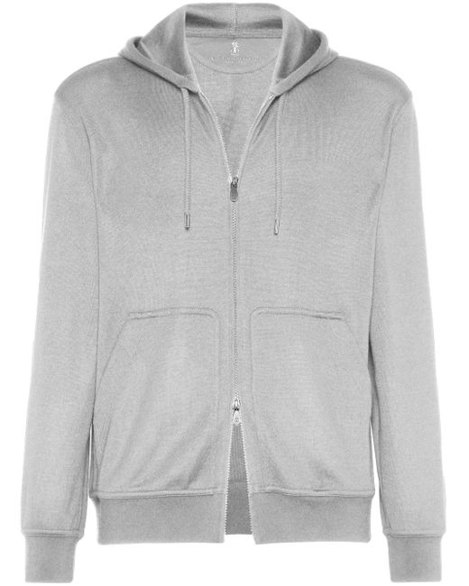 Brunello Cucinelli Hoodie Aus Frottee in Gray für Herren