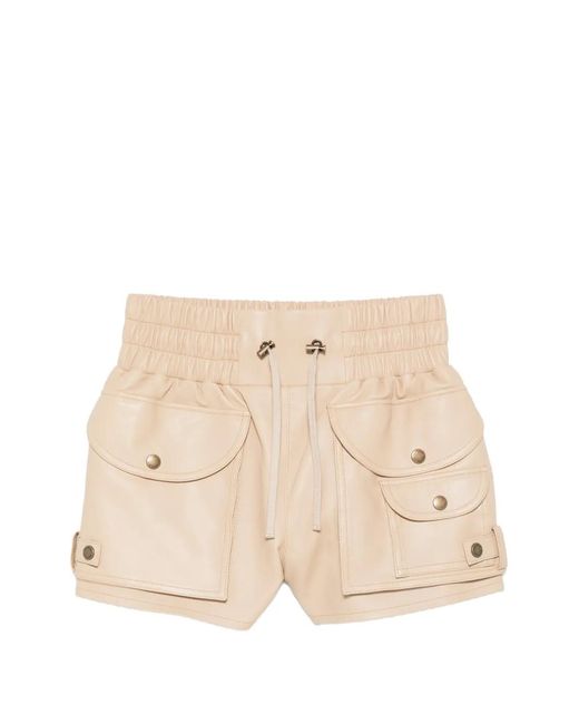 Balmain Natural Lambskin Utility Shorts