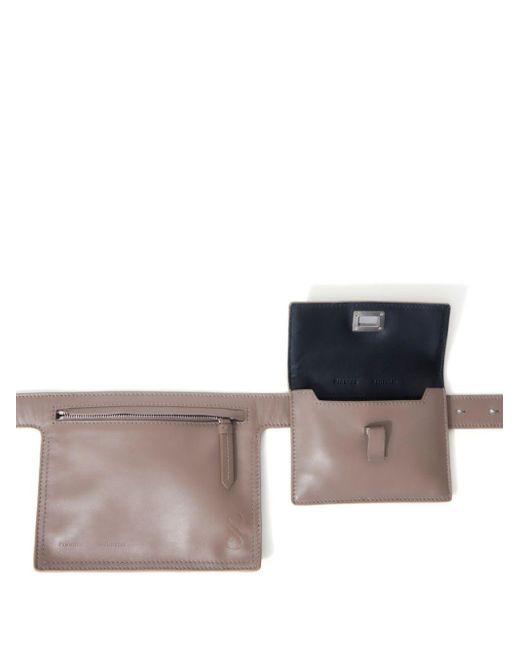 Proenza Schouler Gray Logo-debossed Leather Belt Bag