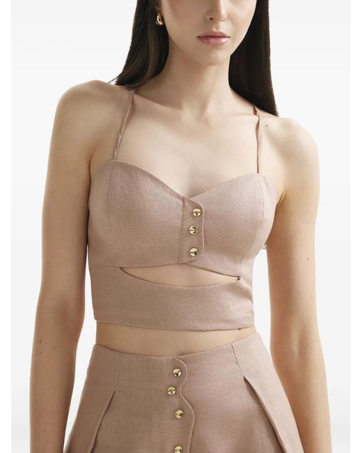 Mia Peculiar Natural Wave Linen Corset Top