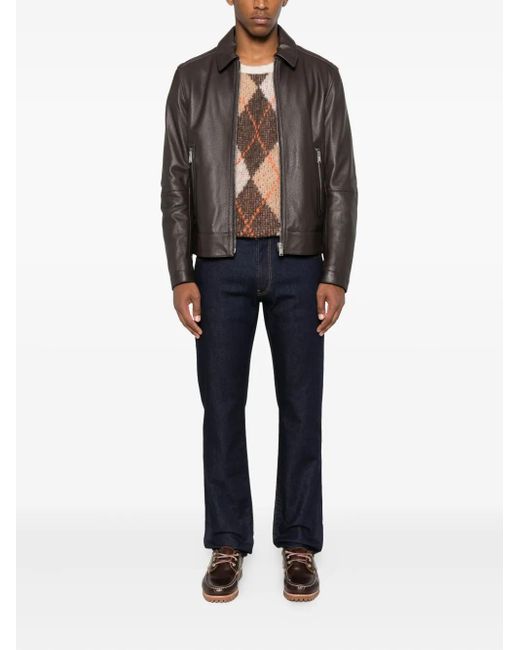 Boss Black Leather Jacket for men