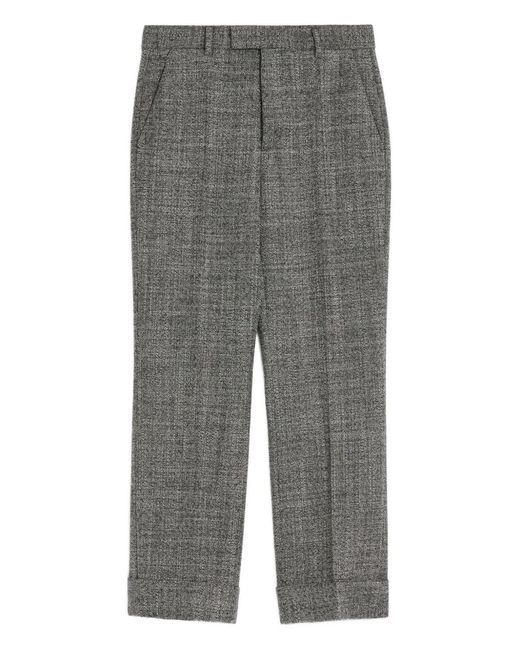 Valentino Garavani Gray Mouliné Cuffed Trousers for men