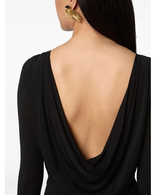 Nina Ricci Black Asymmetric Maxi Dress
