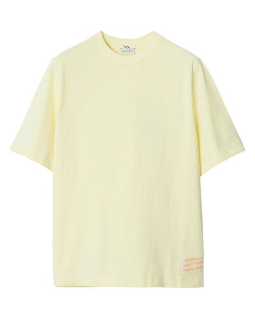 Burberry Yellow T-Shirt mit Ritteremblem