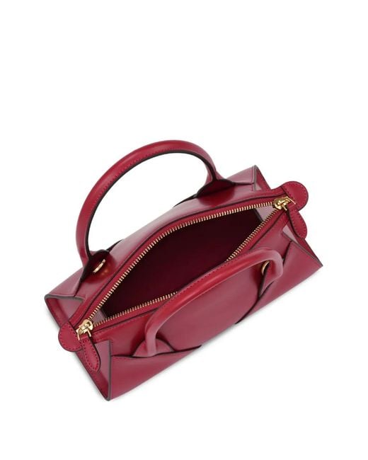 POTAMY Red Mini Premium Leather Tote Bag