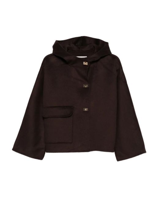 Ba&sh Black Hooded Patch-Pocket Jacket