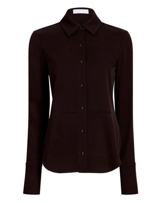 Proenza Schouler Black Maddi Button-Down Collared Shirt