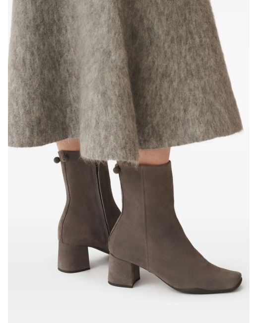 Fabiana Filippi Brown Embellished Block-Heel Boots