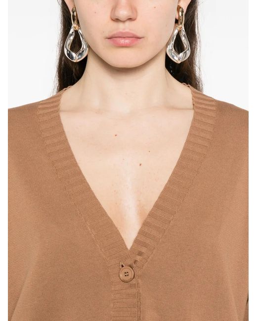 Fabiana Filippi Natural Button Embellished Cardigan