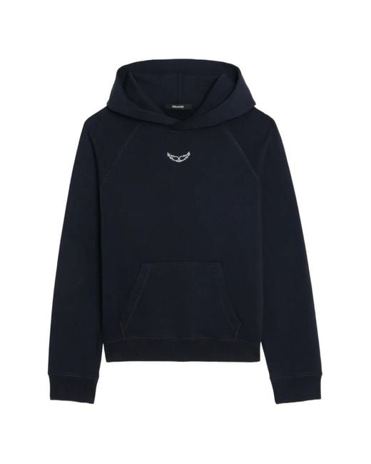Zadig & Voltaire Blue Georgy Rhinestone-Embellished Hoodie