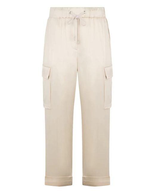 Peserico White Elasticated Pocket Trousers