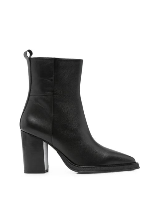 SERGIO MORETTI FIRENZE Black Bottes Pointues À Talon Épais