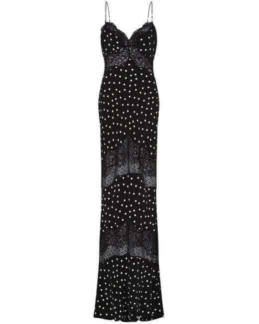 Rebecca Vallance Black Celyn Polka-Dot Maxi Dress