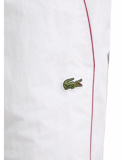 Lacoste White Logo-Patch Track Pants for men