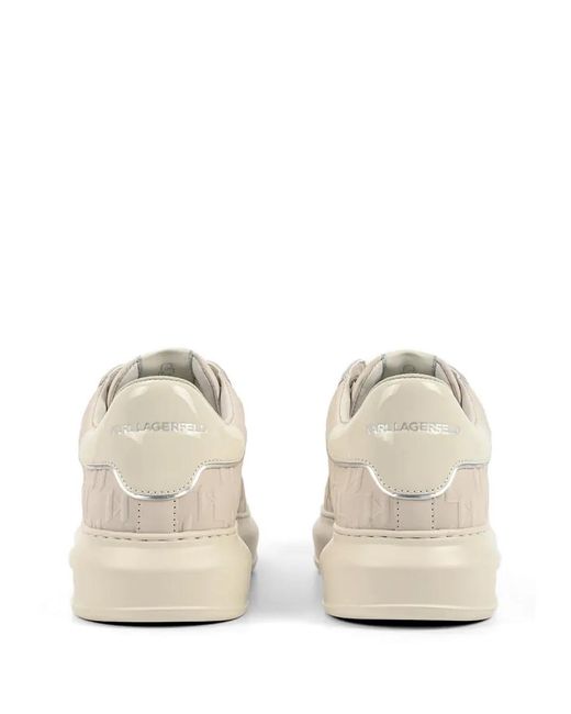 Karl Lagerfeld White Kapri Monogram-Pattern Sneakers for men