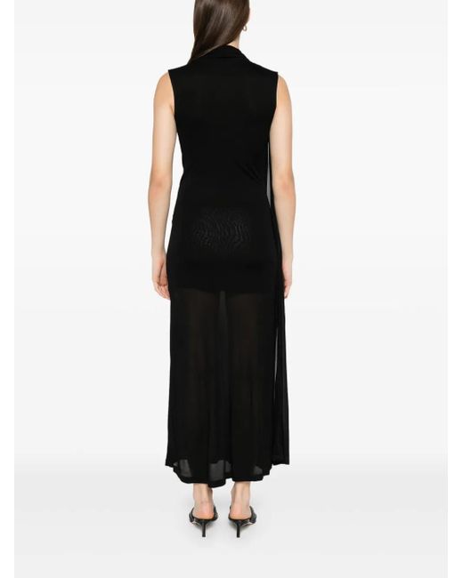 Totême Black Overlapped Scarf Dress