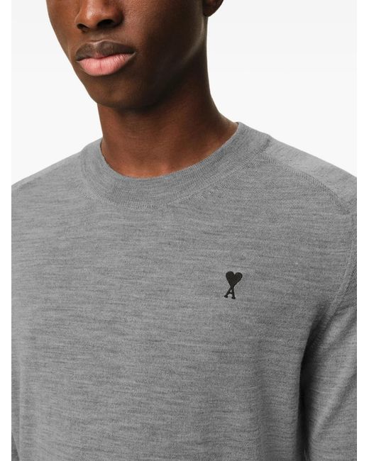 AMI Gray Heather Crew Neck Sweatshirt for men