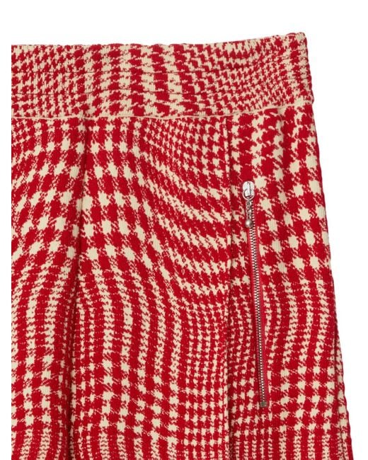 Pantalon Évasé À Motif Pied-De-Poule Burberry en coloris Red