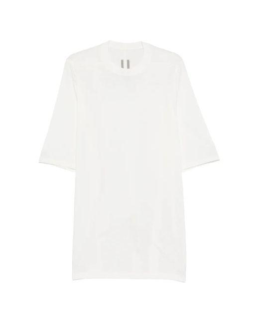 Rick Owens White Short Sleeve Crew Neck T-Shirt for men