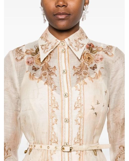 Zimmermann Natural Memento Buttoned Mini Dress