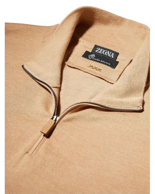 Zegna White Mock-Neck Knit Jumper for men