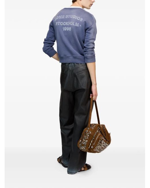 Acne Blue Sprayed Logo Sweatshirt